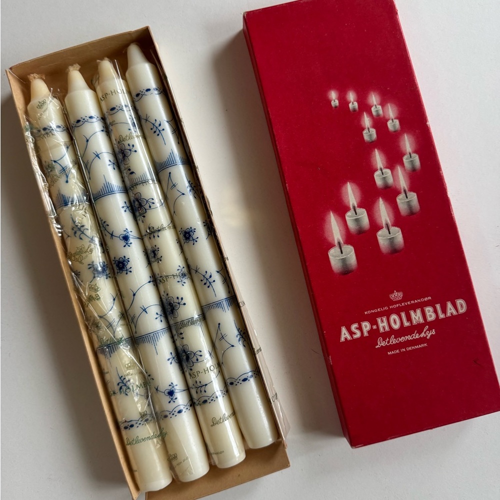 ASP-Holmblad Decorative Candles - Blue and White